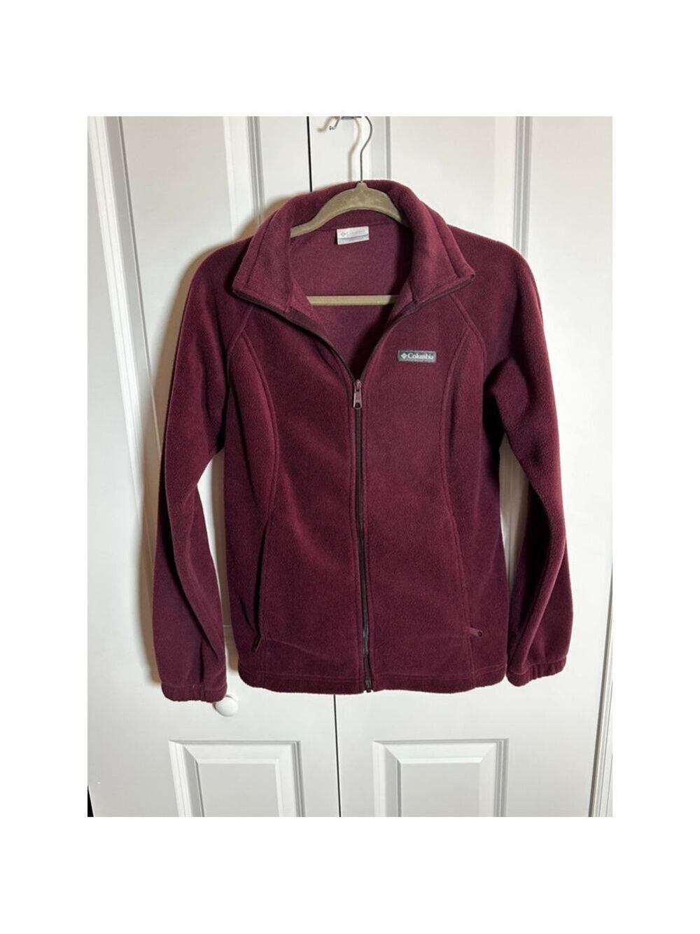 Columbia Maroon Full-Zip Fleece Jacket M